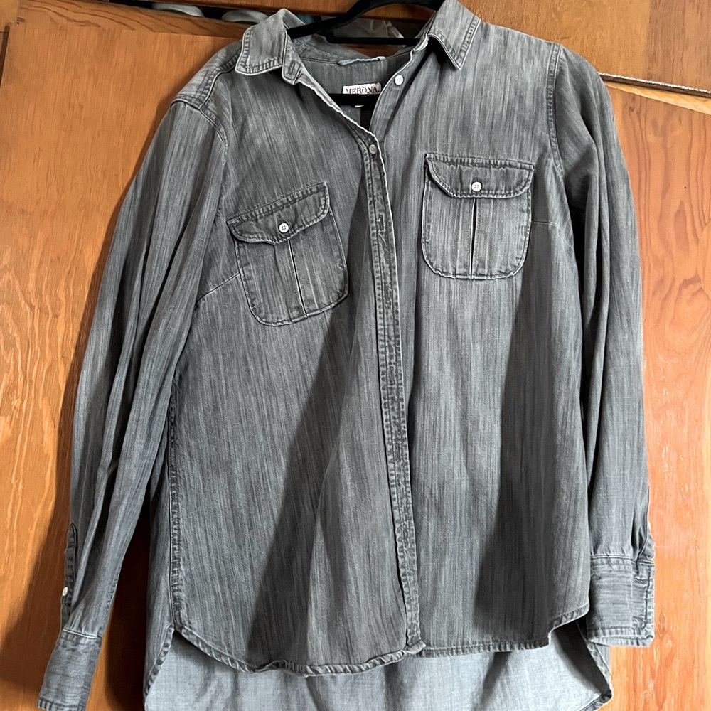 Women’s denim button up shirt